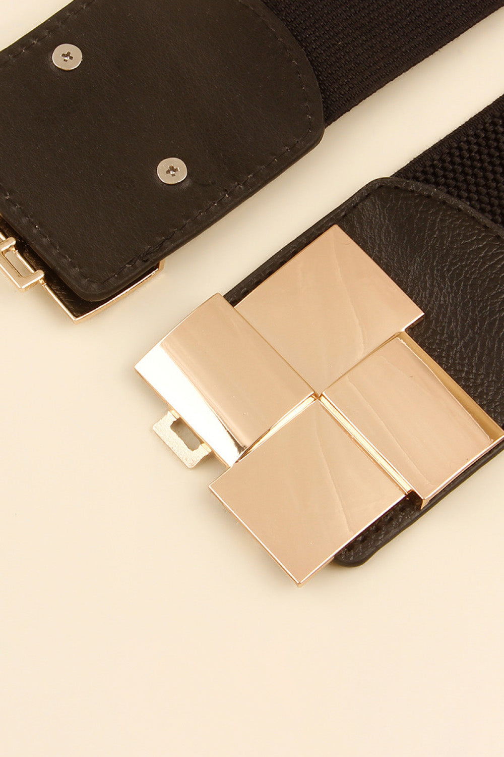 Geometric Buckle Elastic Wide Belt - Ryzela