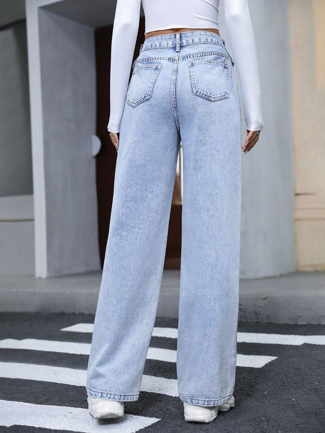 High Waist Straight Jeans - Ryzela