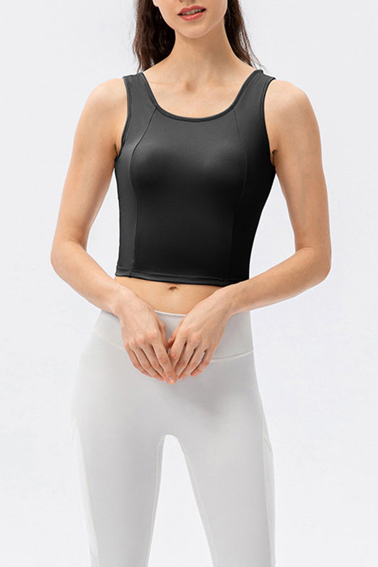 Round Neck Wide Strap Active Tank - Ryzela