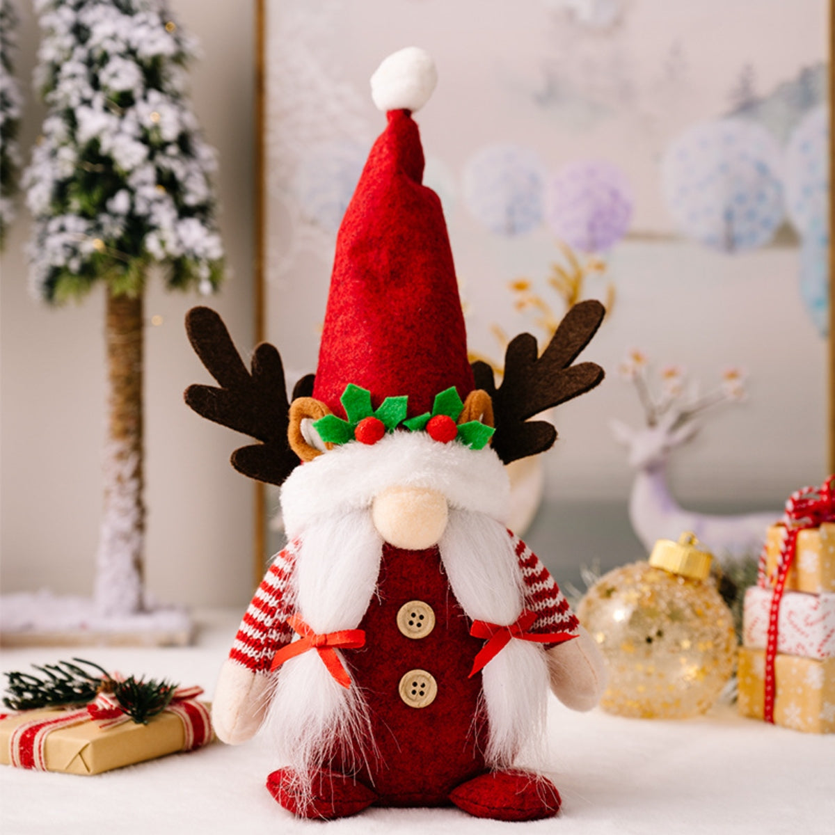 Christmas Pointed Hat Faceless Doll Ornament - Ryzela