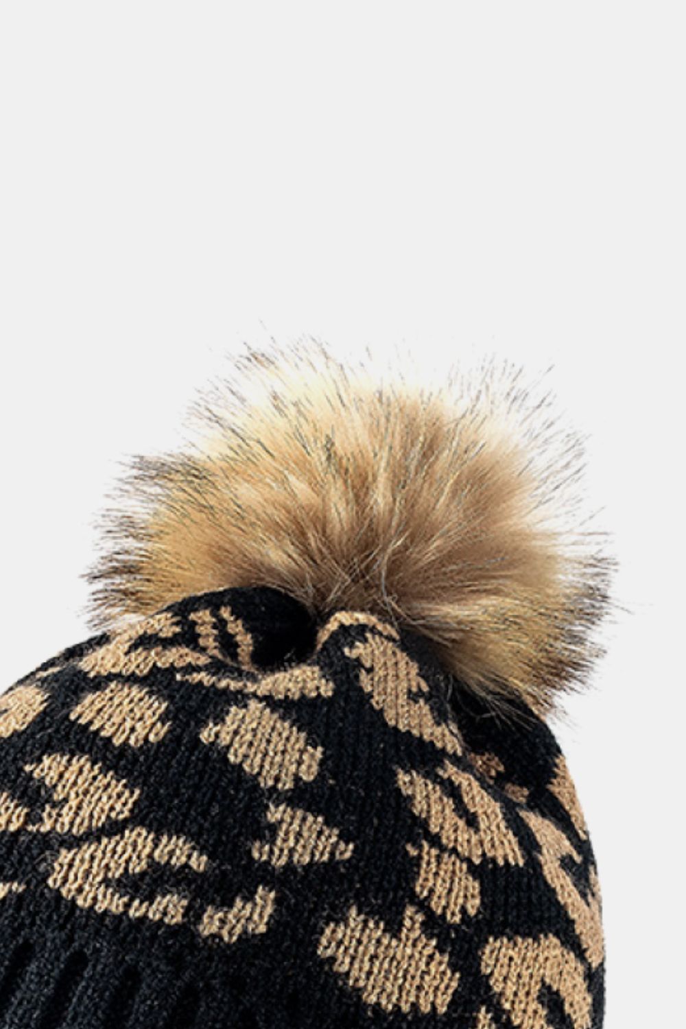 Leopard Pom-Pom Cuffed Beanie - Ryzela