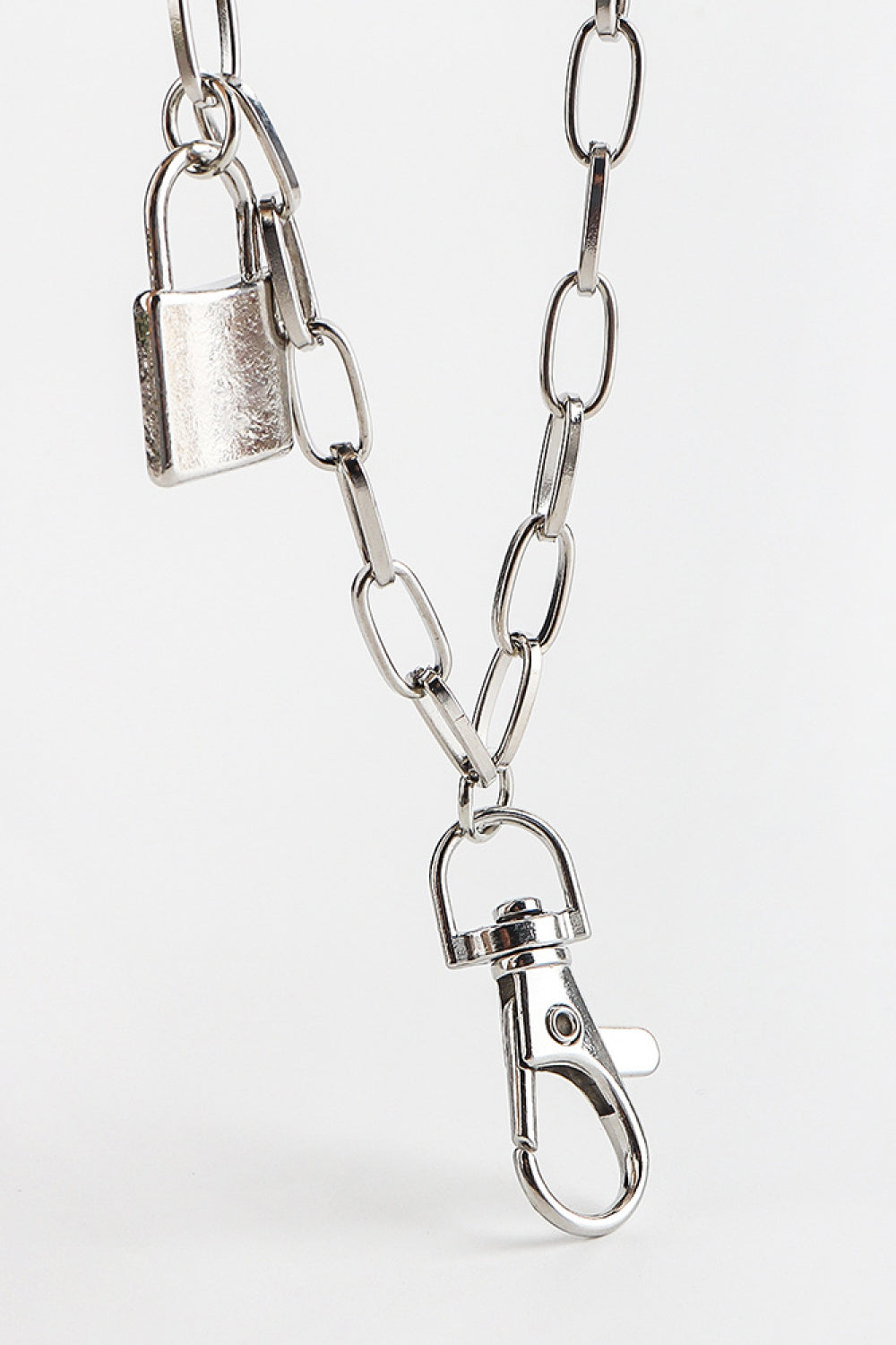 Double Layered Iron Chain Belt with Lock Charm - Ryzela