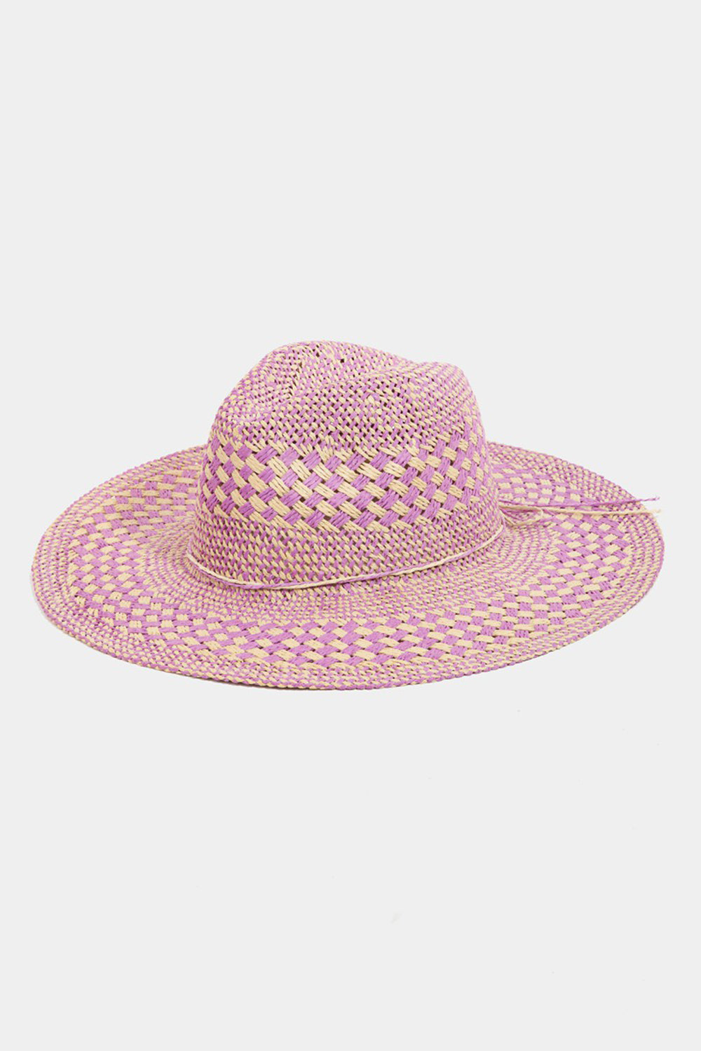 Fame Checkered Straw Weave Sun Hat - Ryzela