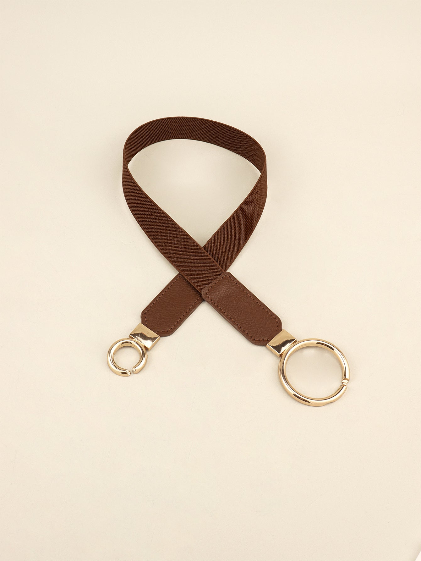 Double Ring Buckle Elastic PU Belt - Ryzela