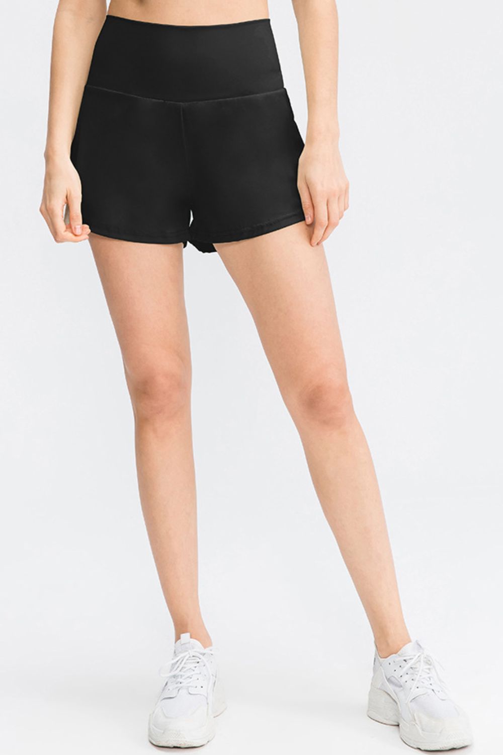 Wide Waistband Sports Shorts with Pockets - Ryzela