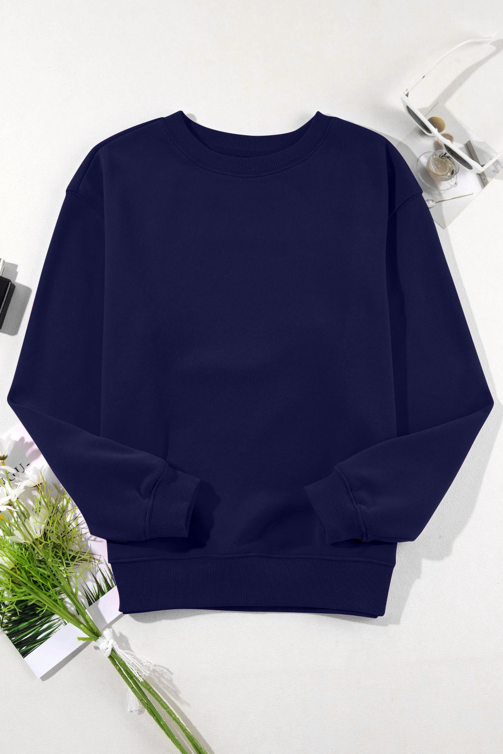 Round Neck Long Sleeve Sweatshirt - Ryzela