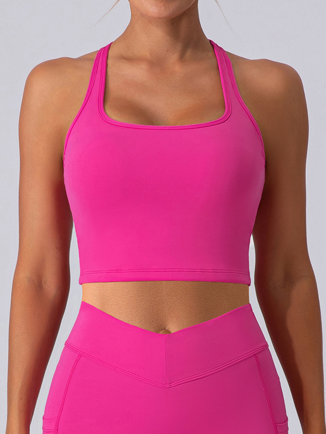 Square Neck Racerback Cropped Tank - Ryzela