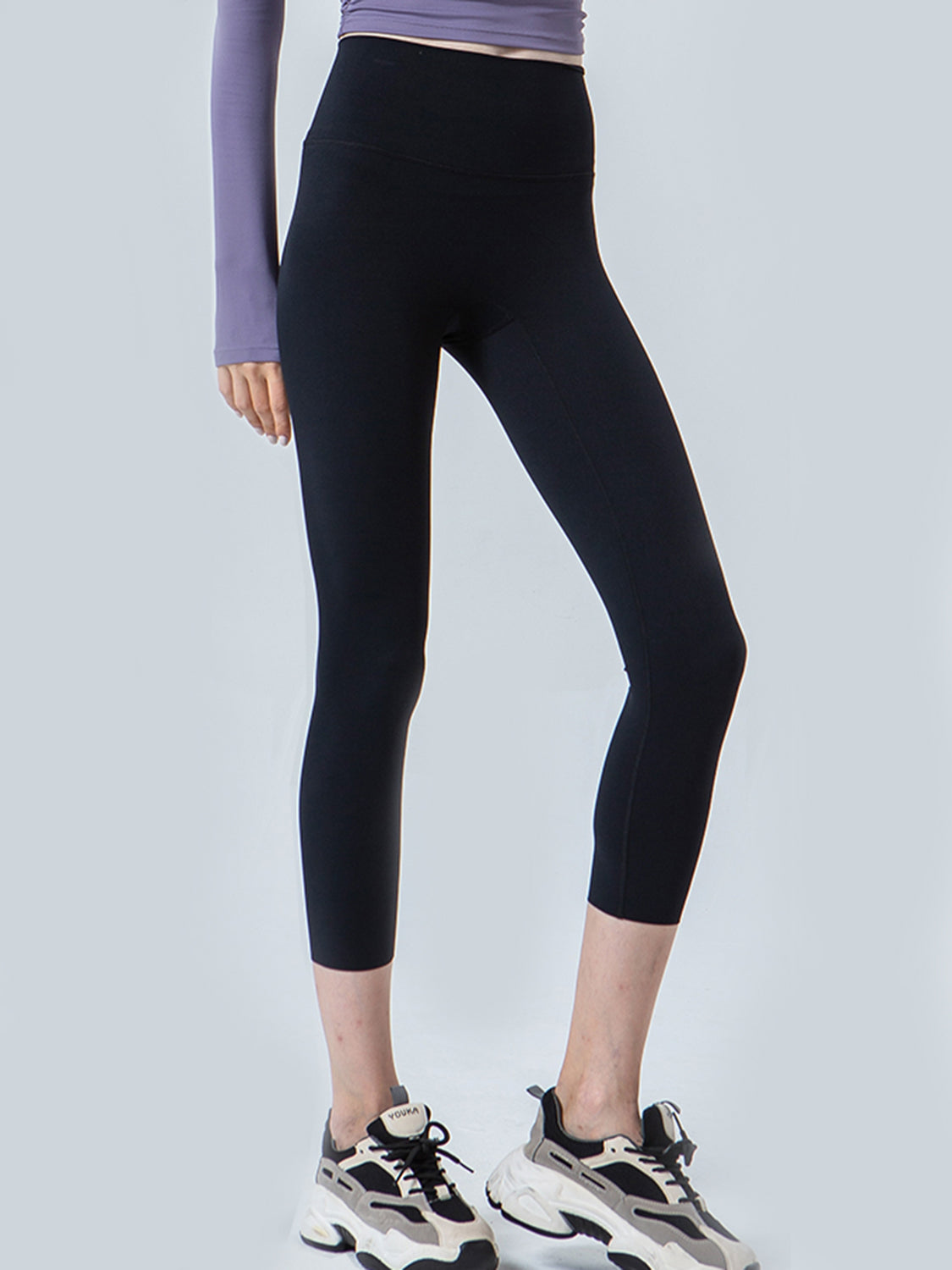 Wide Waistband Cropped Sports Leggings - Ryzela