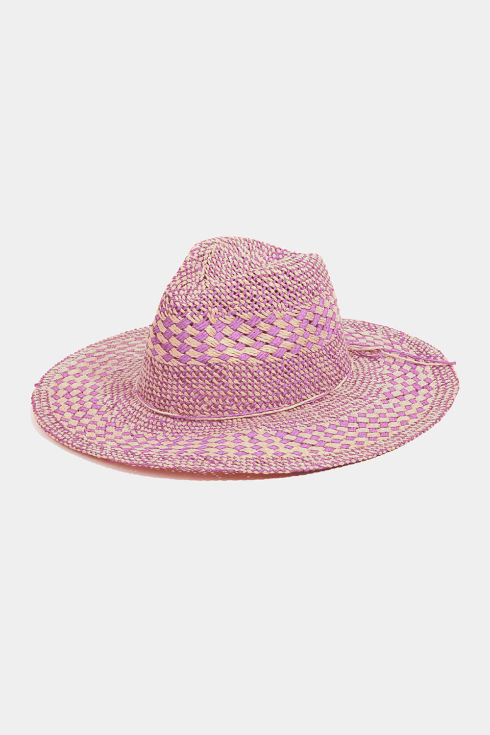 Fame Checkered Straw Weave Sun Hat - Ryzela
