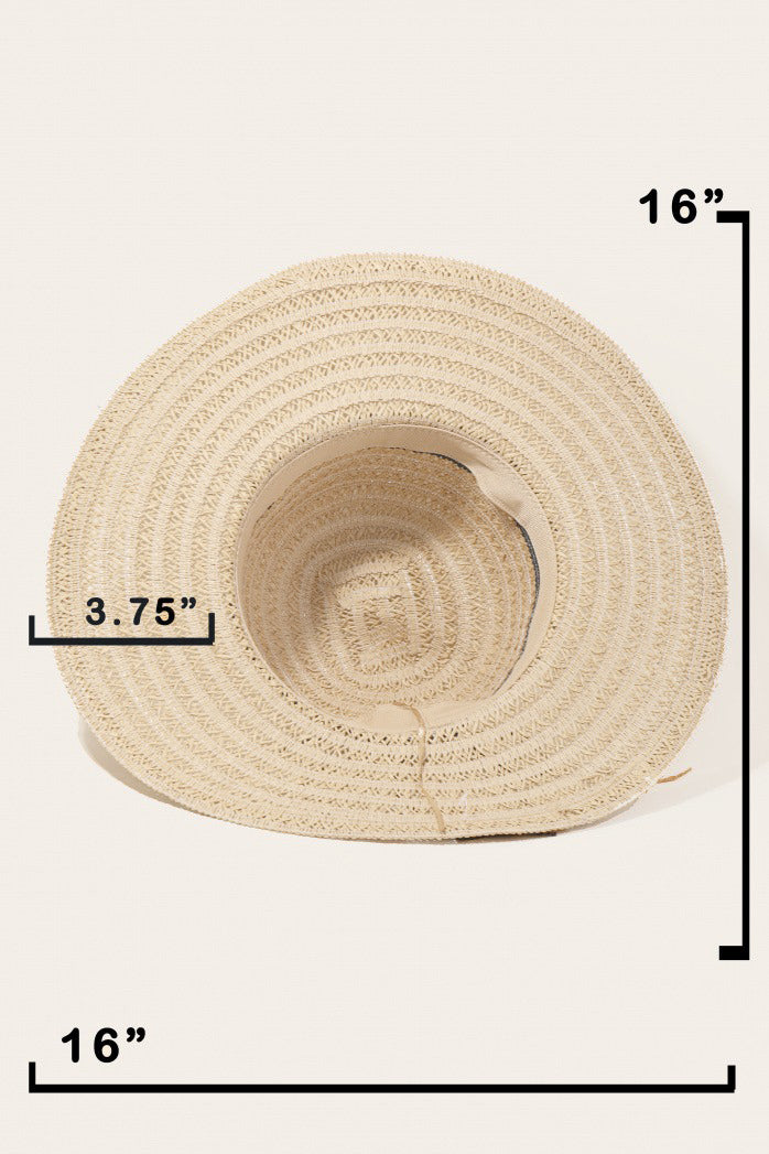 Fame Contrast Straw Braided Sun Hat - Ryzela