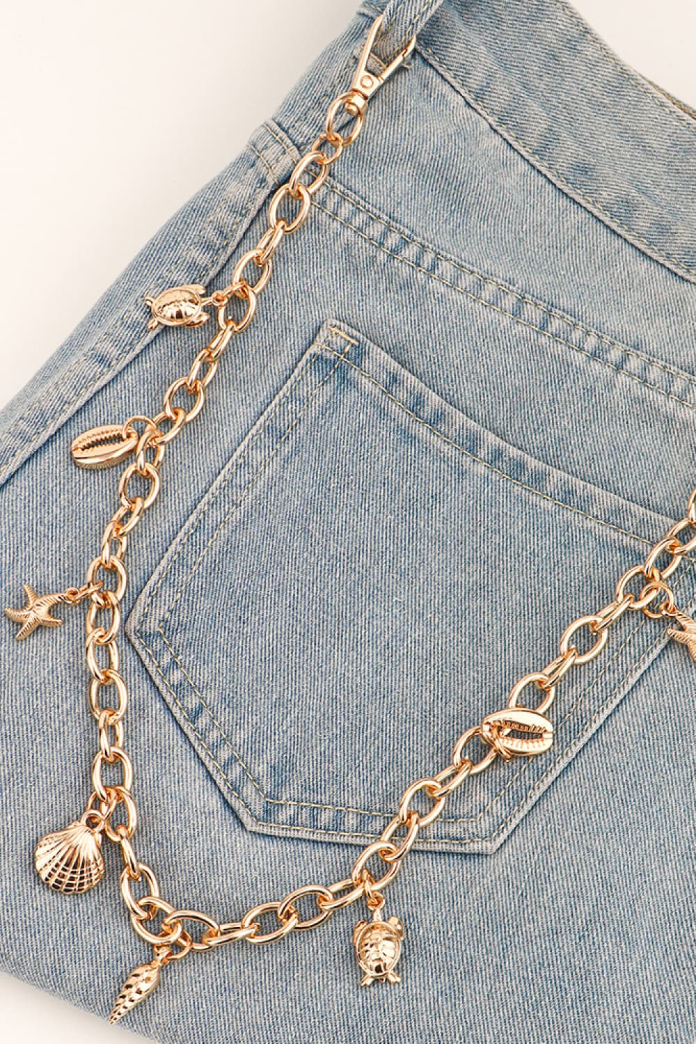 Sea Element Charm Iron Chain Belt - Ryzela