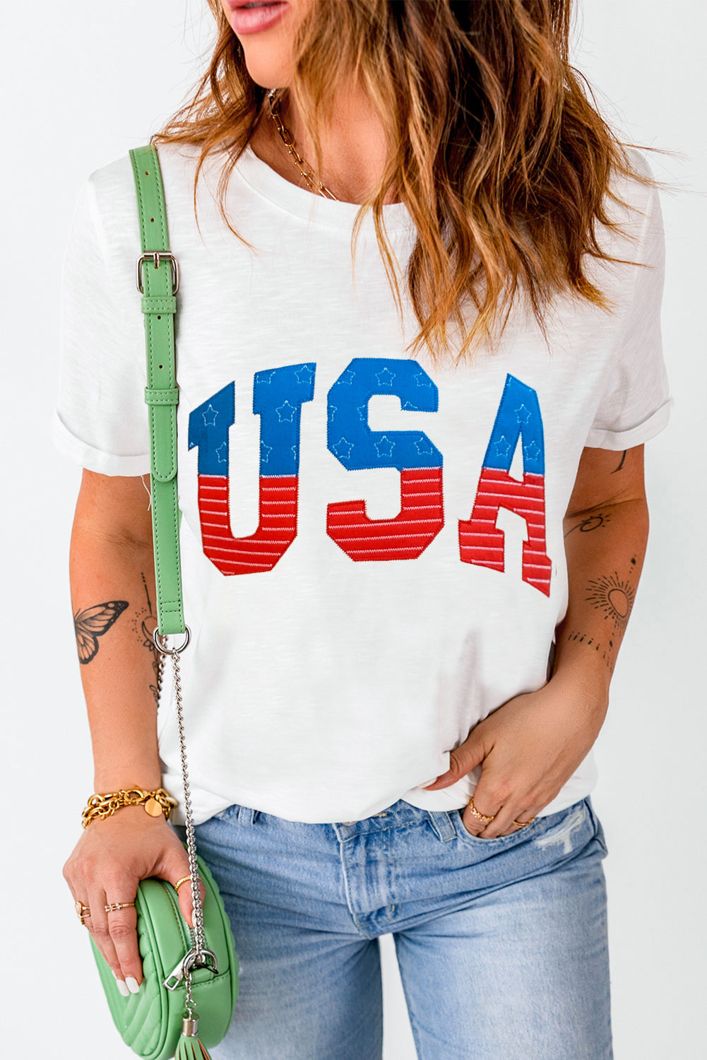 USA Round Neck Short Sleeve T-Shirt - Ryzela