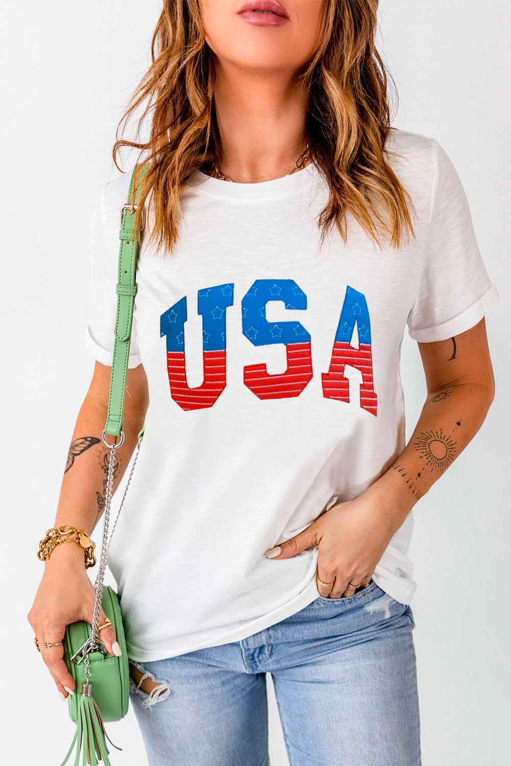 USA Round Neck Short Sleeve T-Shirt - Ryzela