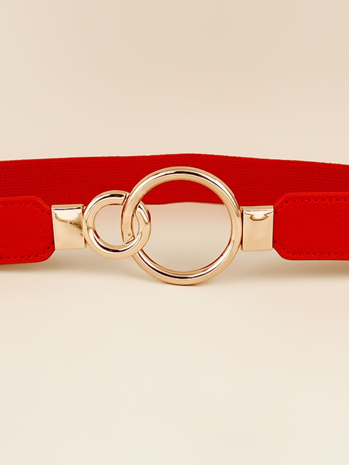 Double Ring Buckle Elastic PU Belt - Ryzela