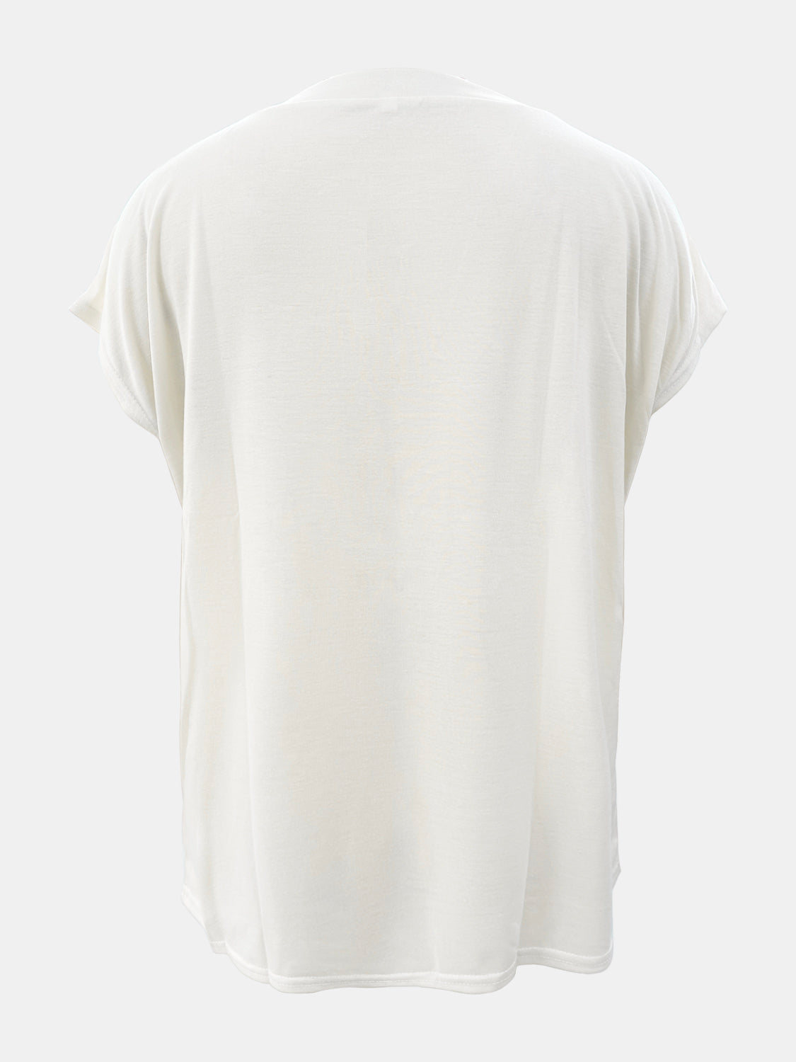 Full Size Round Neck Cap Sleeve T-Shirt - Ryzela