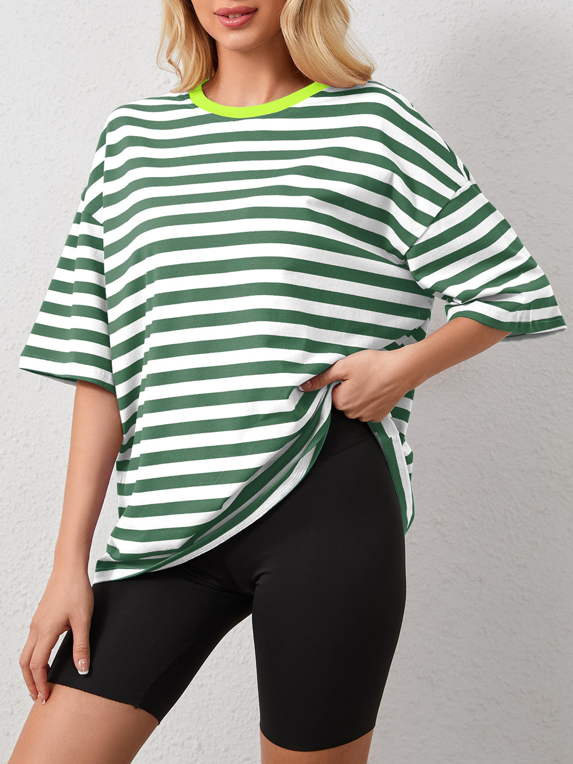 Striped Round Neck Half Sleeve T-Shirt - Ryzela