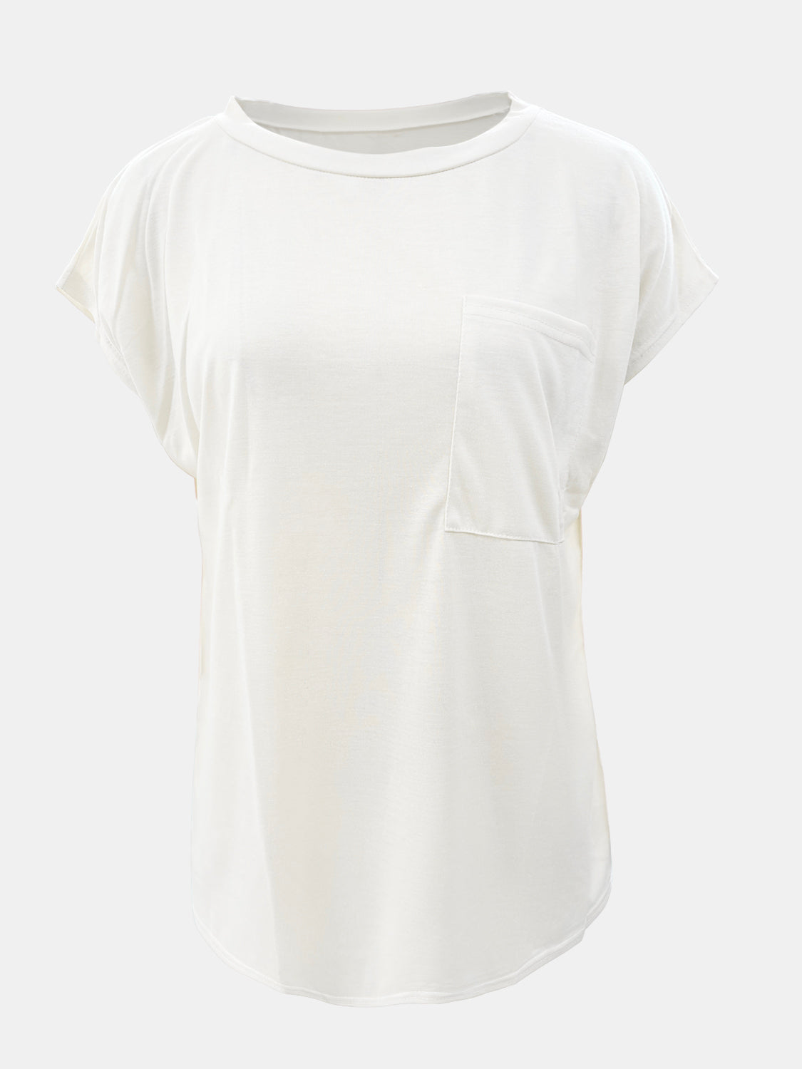 Full Size Round Neck Cap Sleeve T-Shirt - Ryzela