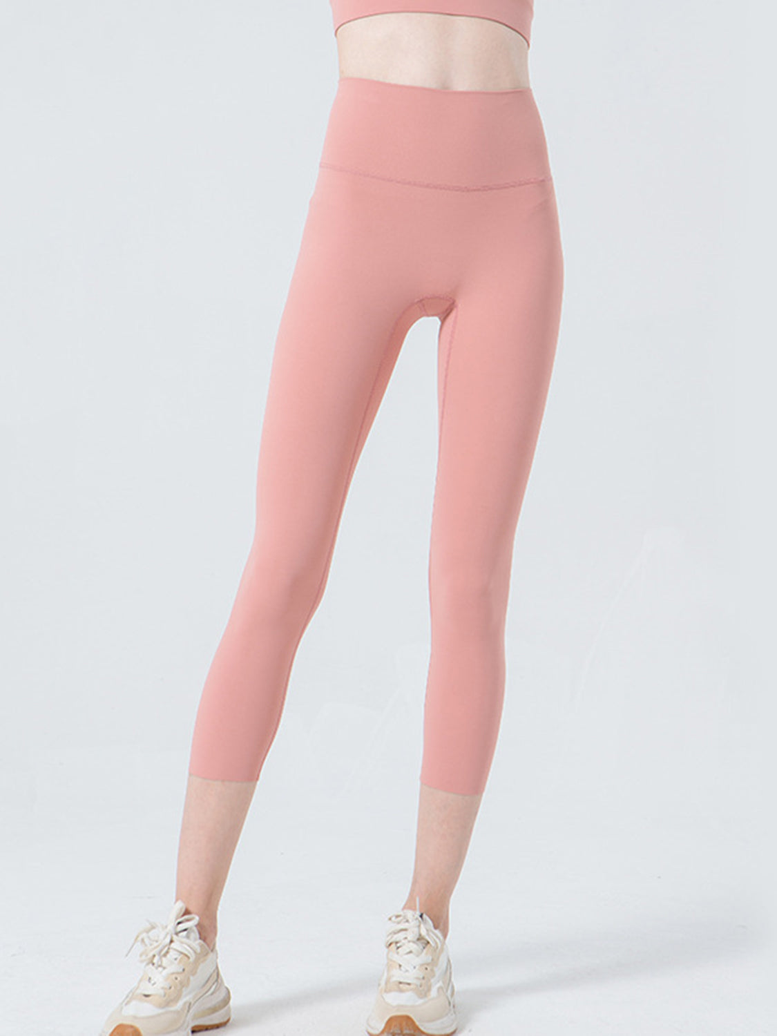 Wide Waistband Cropped Sports Leggings - Ryzela