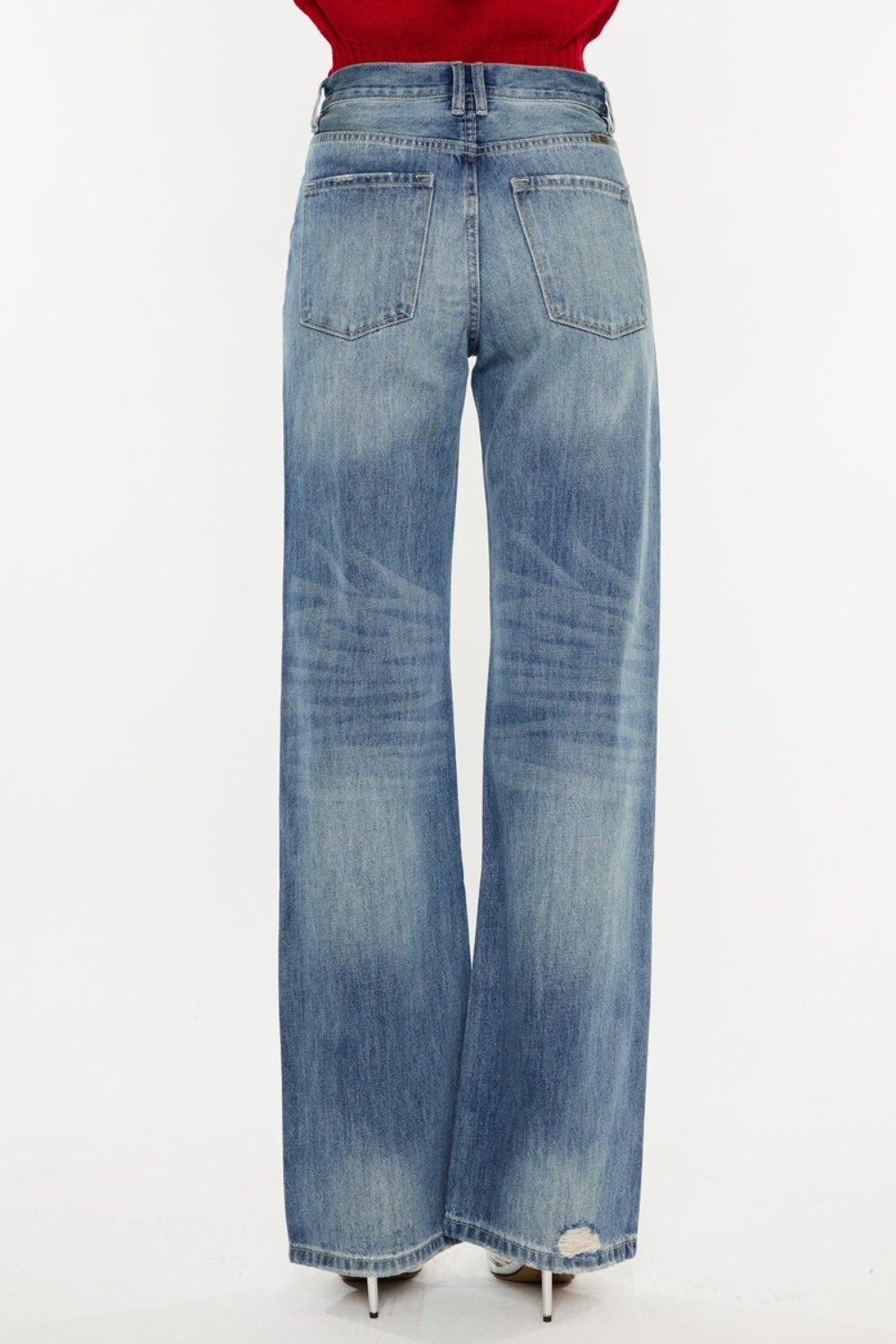Kancan Distressed High Waist Bootcut Jeans - Ryzela