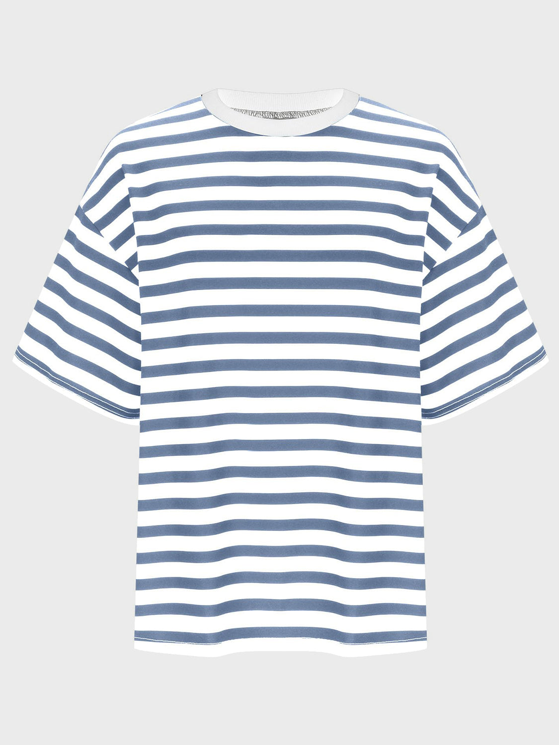 Striped Round Neck Half Sleeve T-Shirt - Ryzela