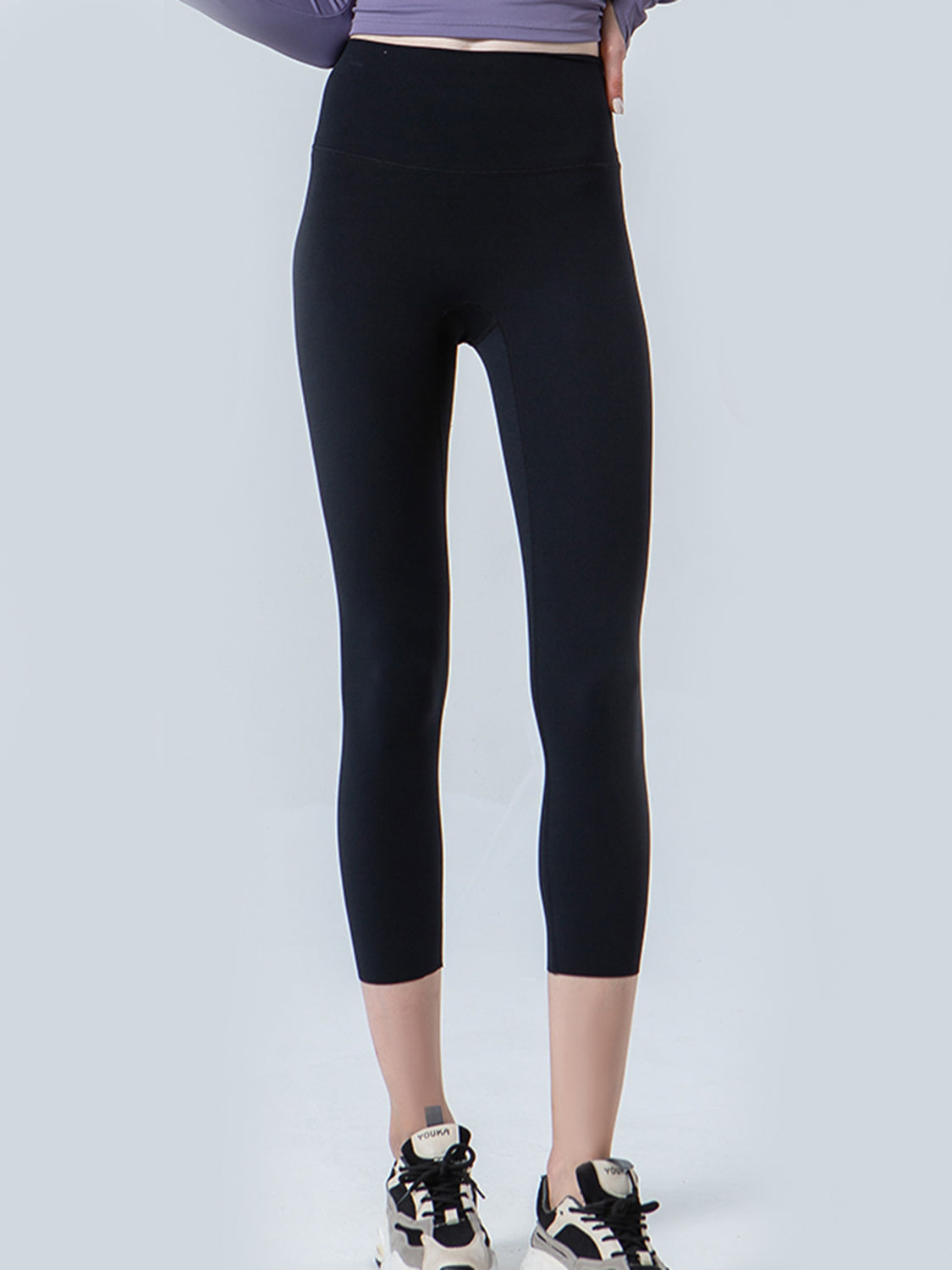 Wide Waistband Cropped Sports Leggings - Ryzela