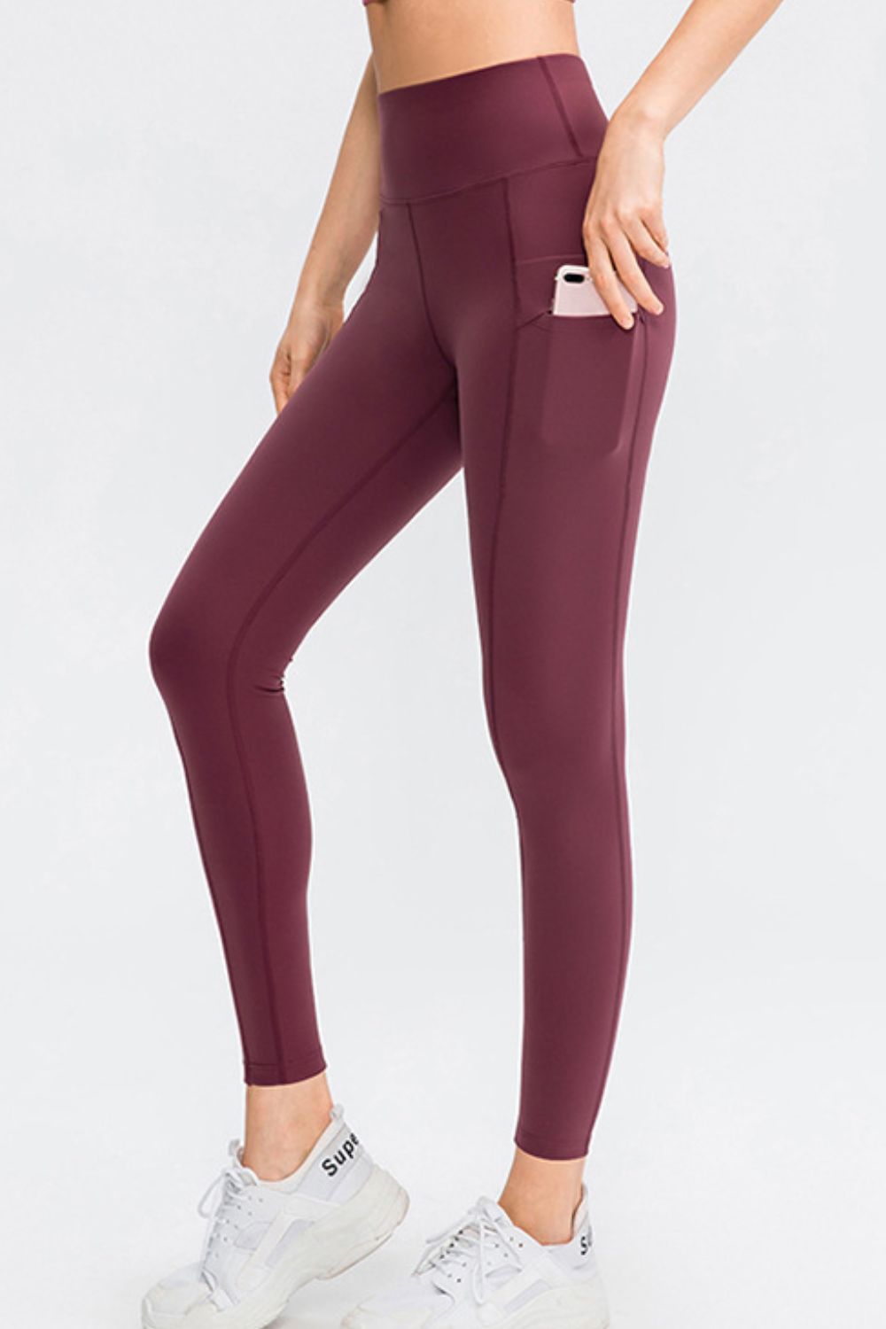 Wide Waistband Slim Fit Long Sports Pants with Pocket - Ryzela