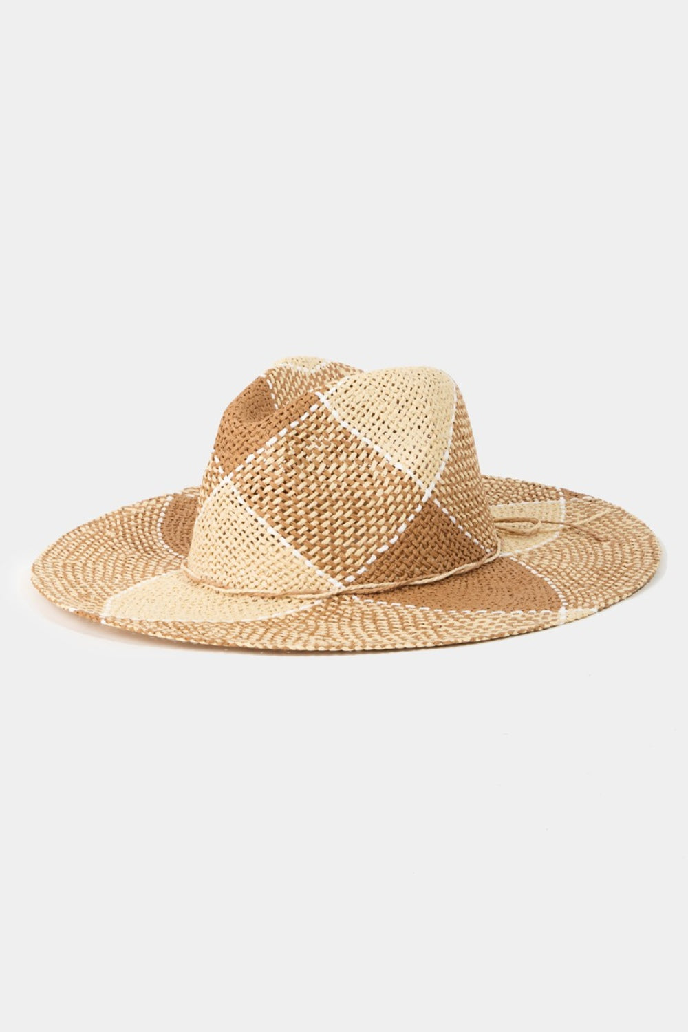 Fame Contrast Straw Braid Hat - Ryzela