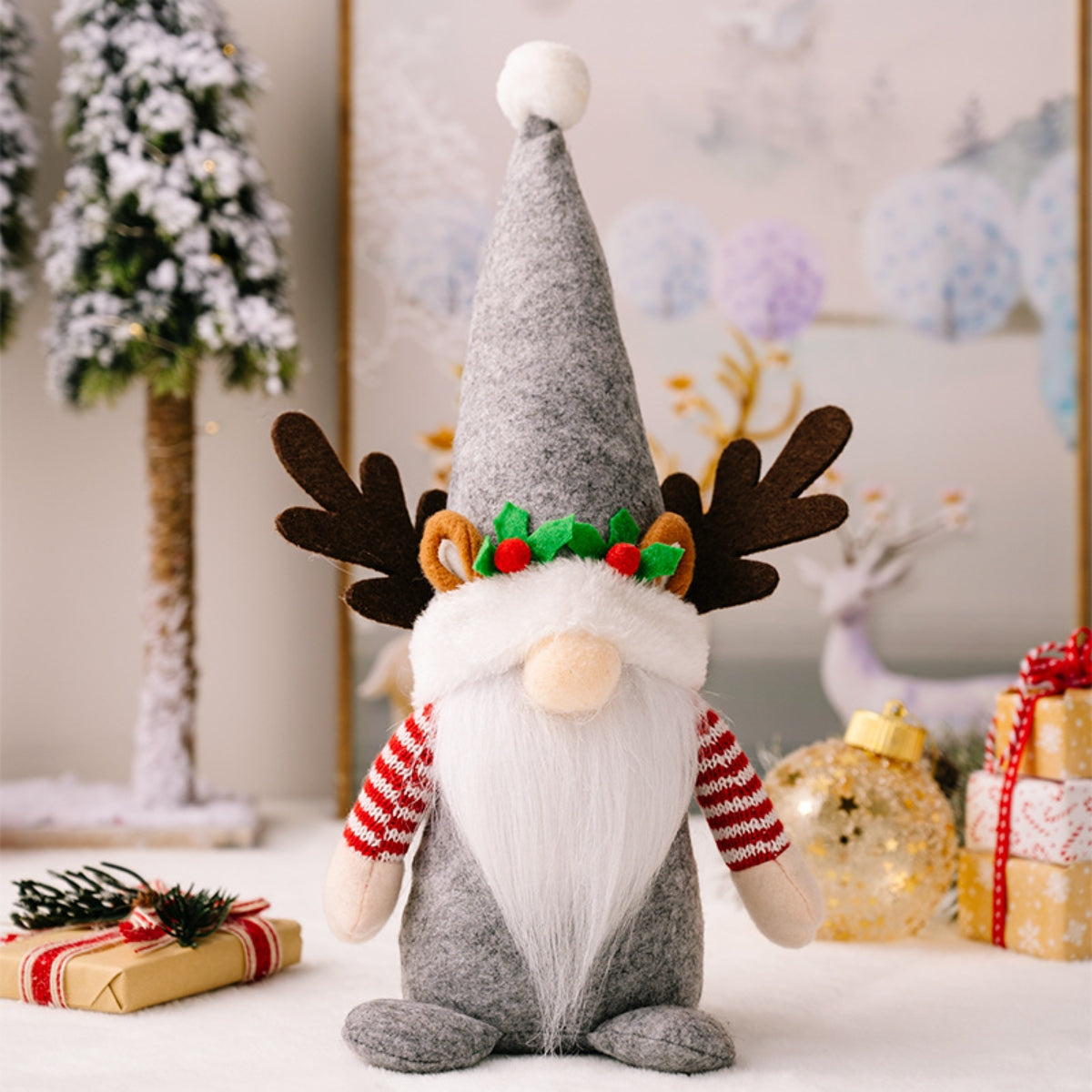 Christmas Pointed Hat Faceless Doll Ornament - Ryzela