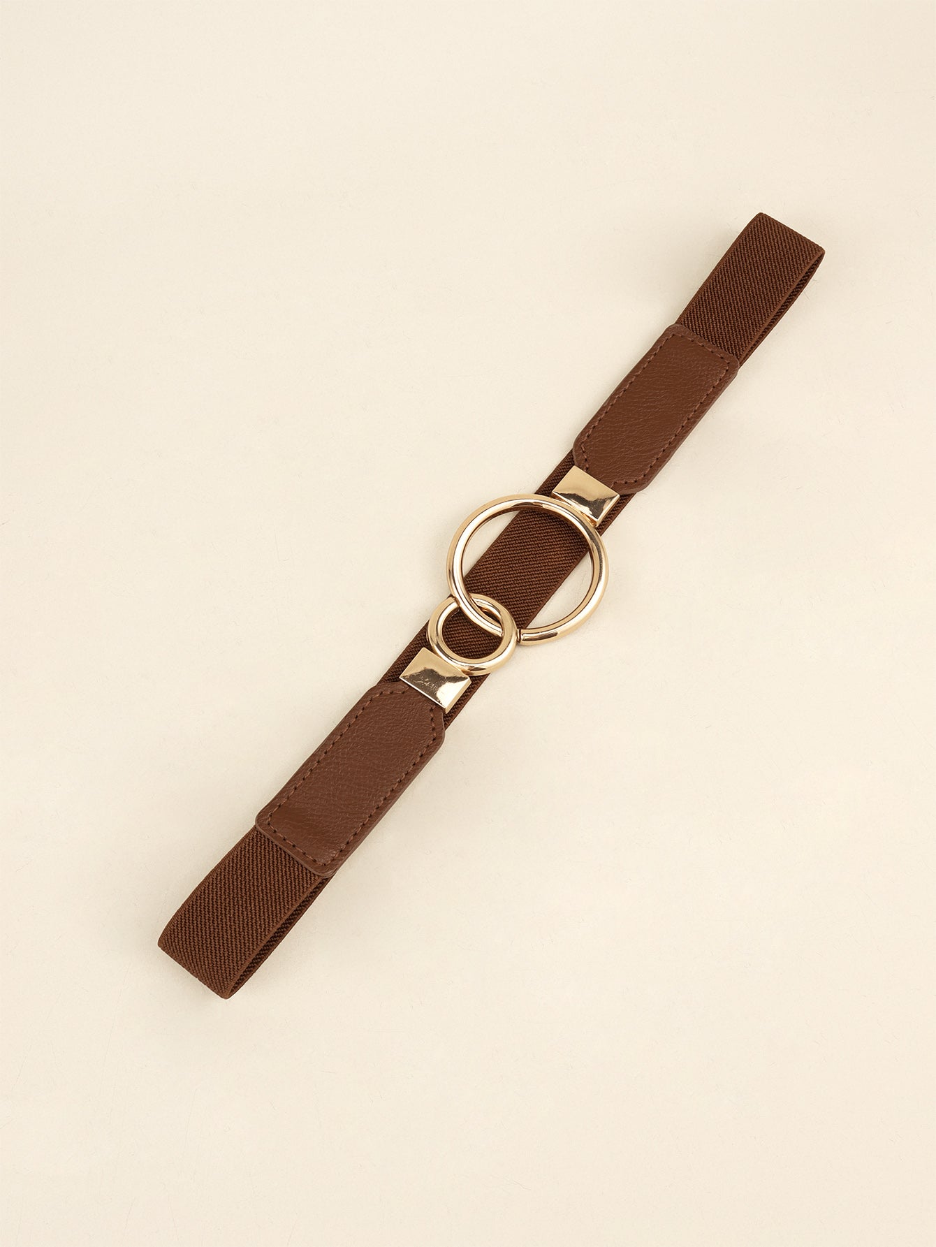 Double Ring Buckle Elastic PU Belt - Ryzela