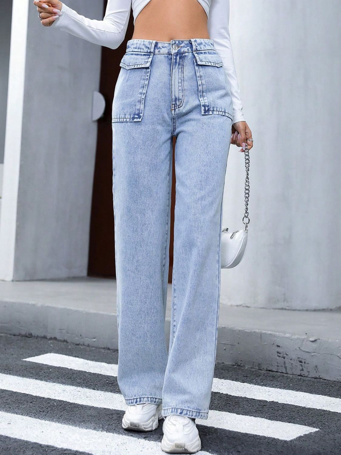 High Waist Straight Jeans - Ryzela