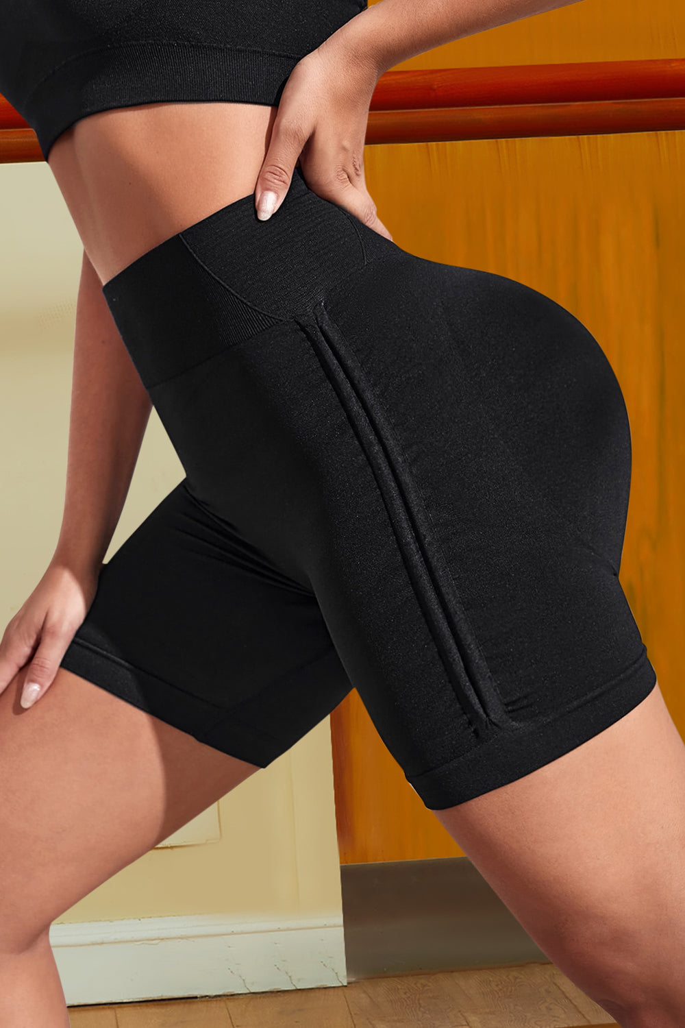 Wide Waistband Sports Shorts - Ryzela