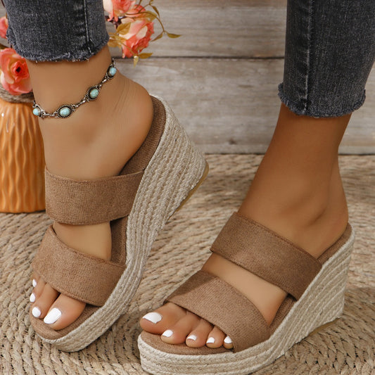 Open Toe Platform Wedge Sandals - Ryzela