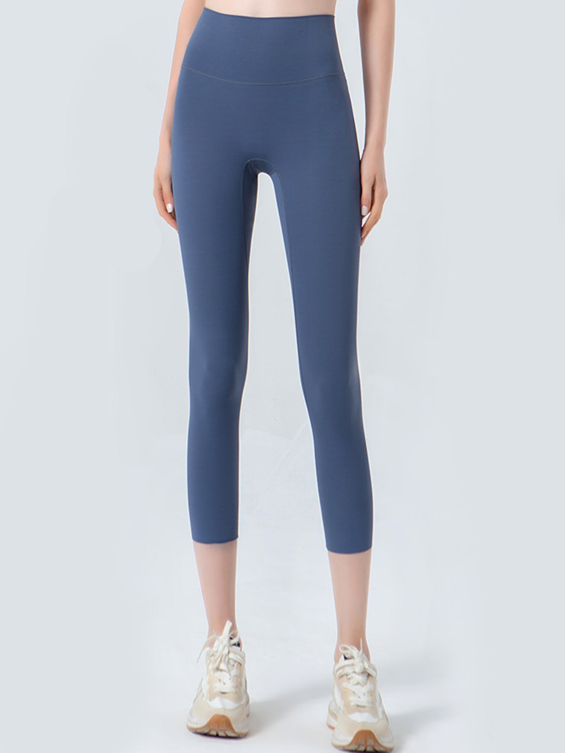 Wide Waistband Cropped Sports Leggings - Ryzela