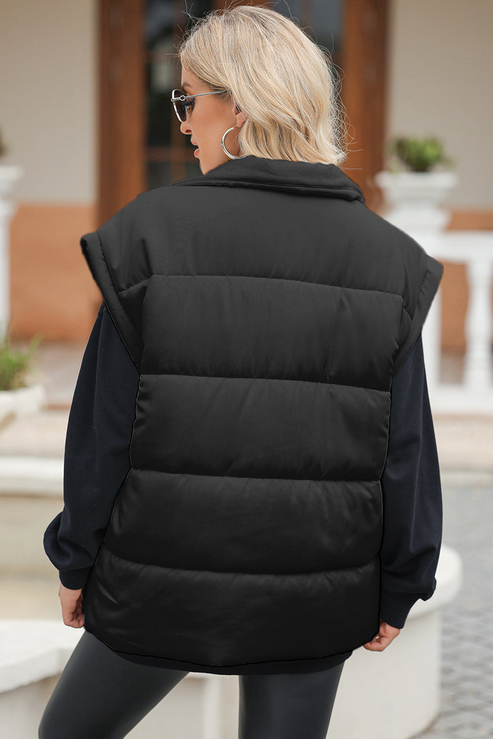 Pocketed Zip Up Vest Coat - Ryzela