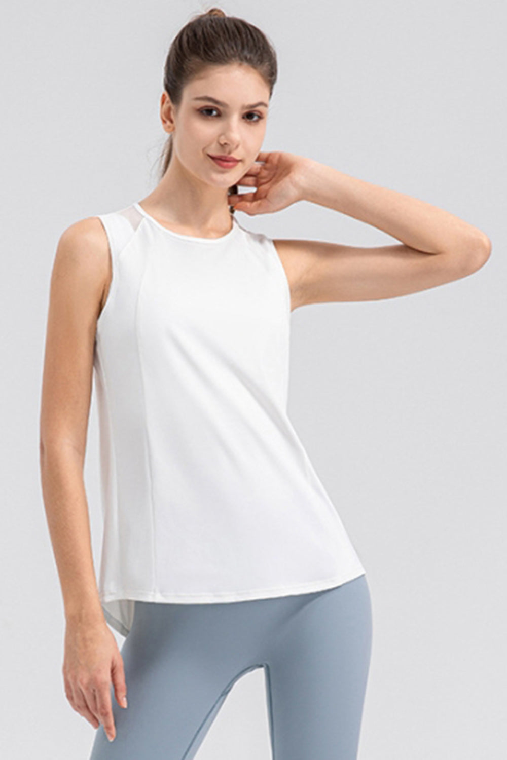 Round Neck Wide strap Active Tank - Ryzela