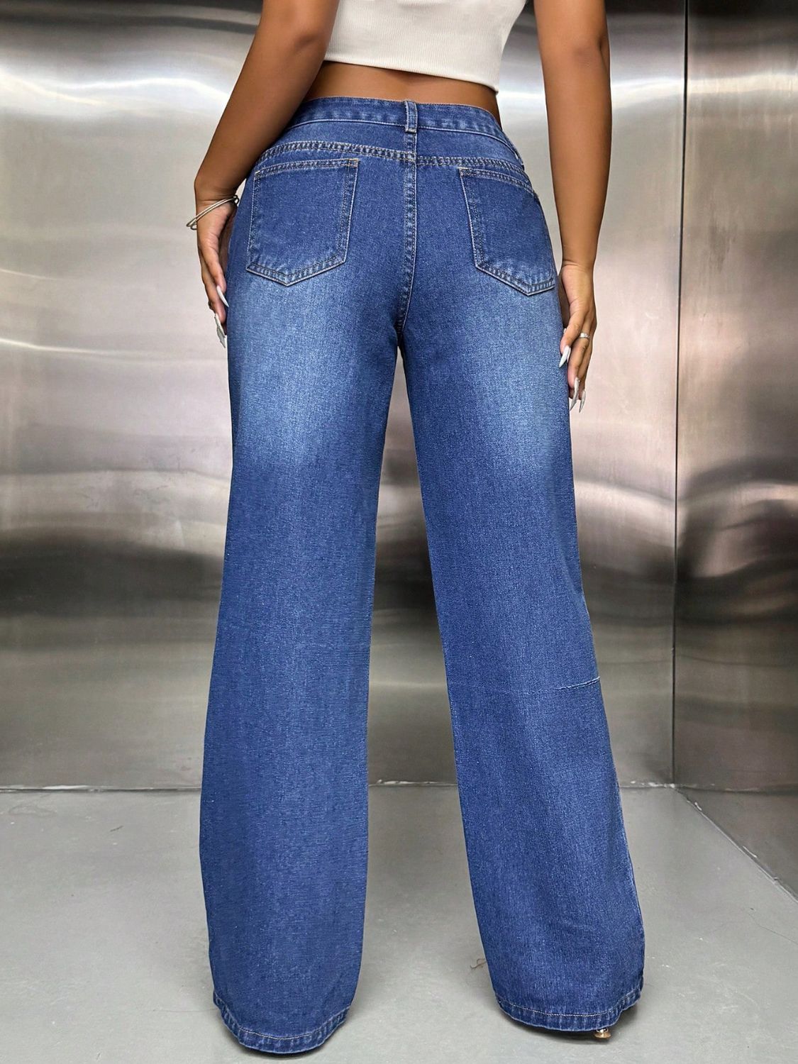 Wide Leg Jeans with Pockets - Ryzela