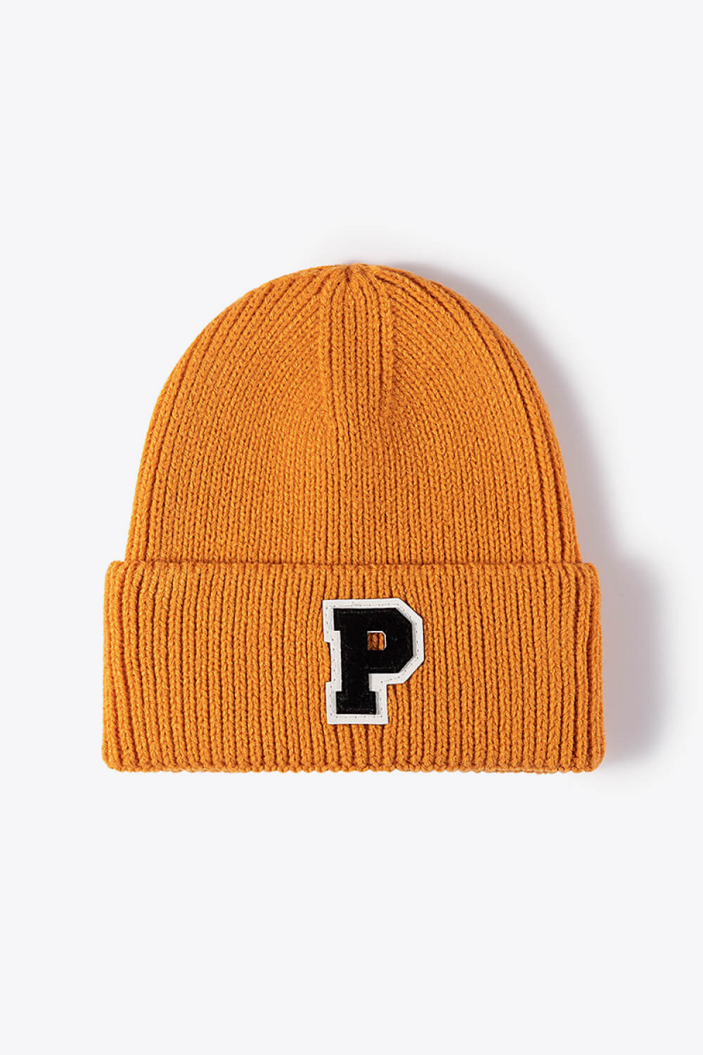 Letter Patch Cuffed Knit Beanie - Ryzela