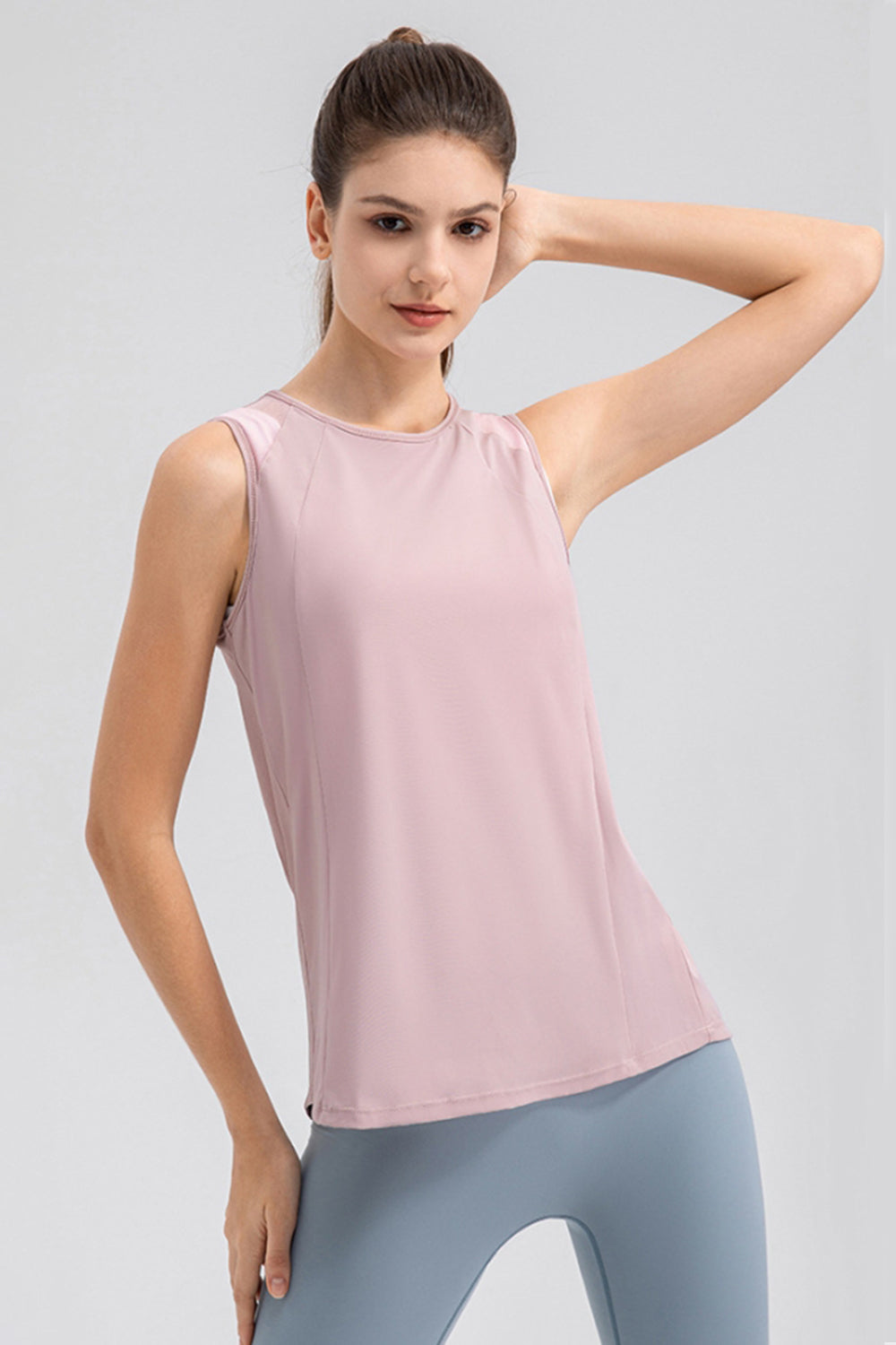 Round Neck Wide strap Active Tank - Ryzela