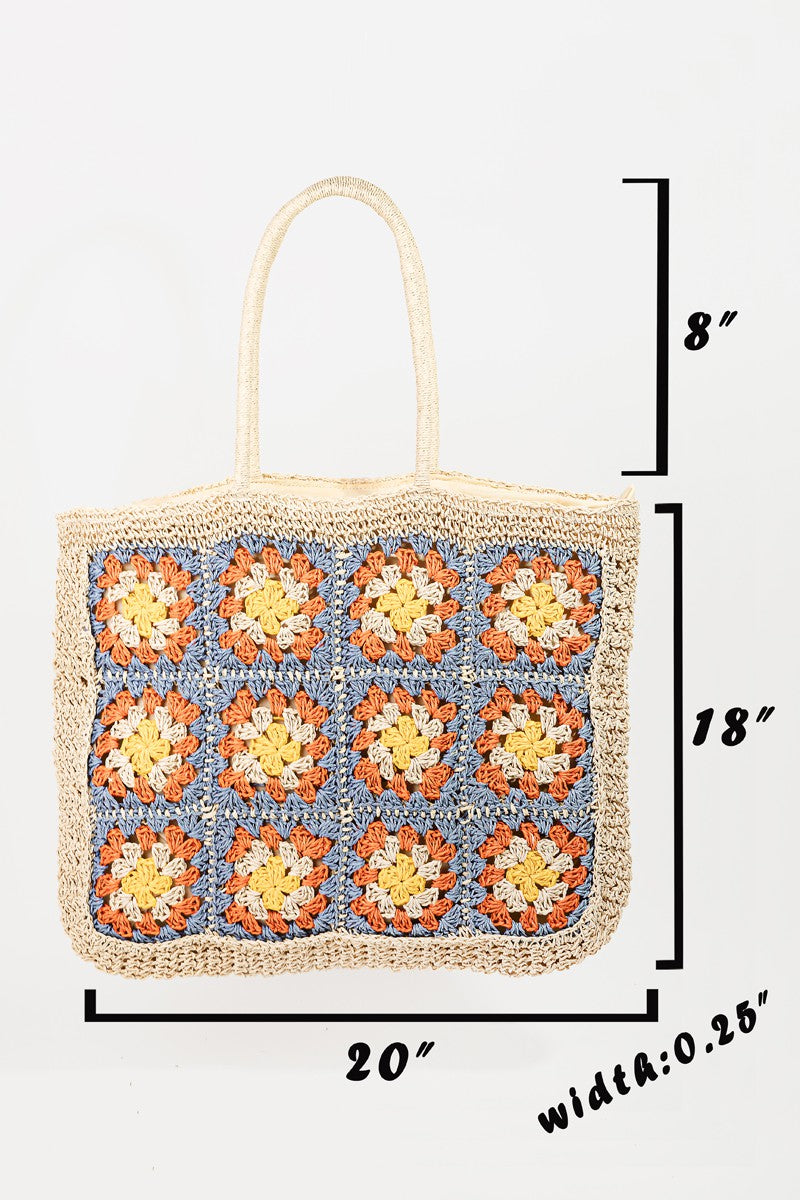 Fame Flower Braided Tote Bag - Ryzela