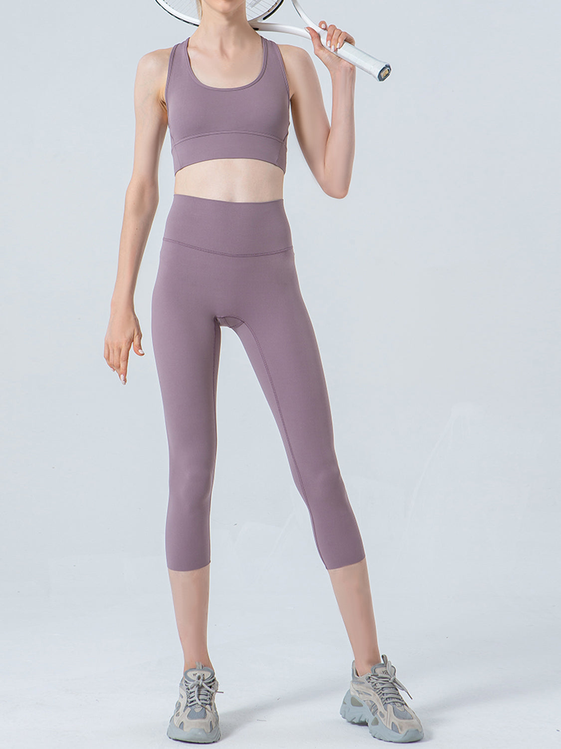 Wide Waistband Cropped Sports Leggings - Ryzela