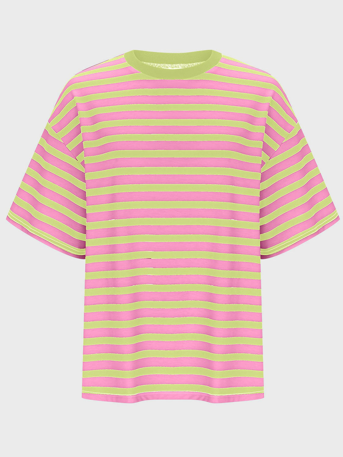 Striped Round Neck Half Sleeve T-Shirt - Ryzela