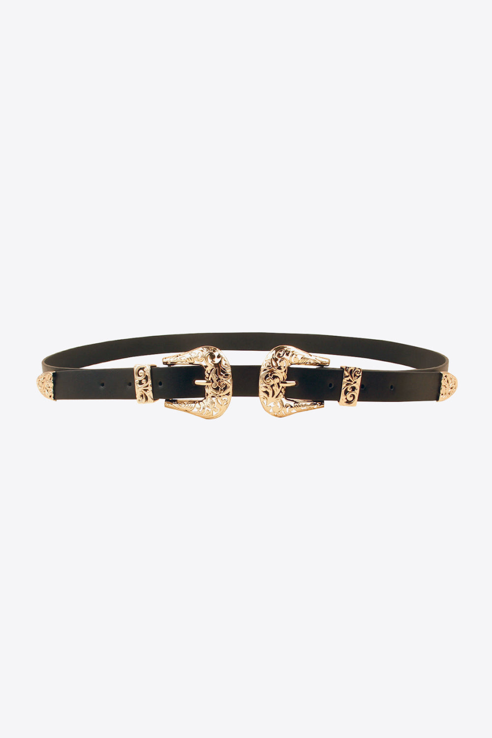 Double Buckle PU Leather Belt - Ryzela