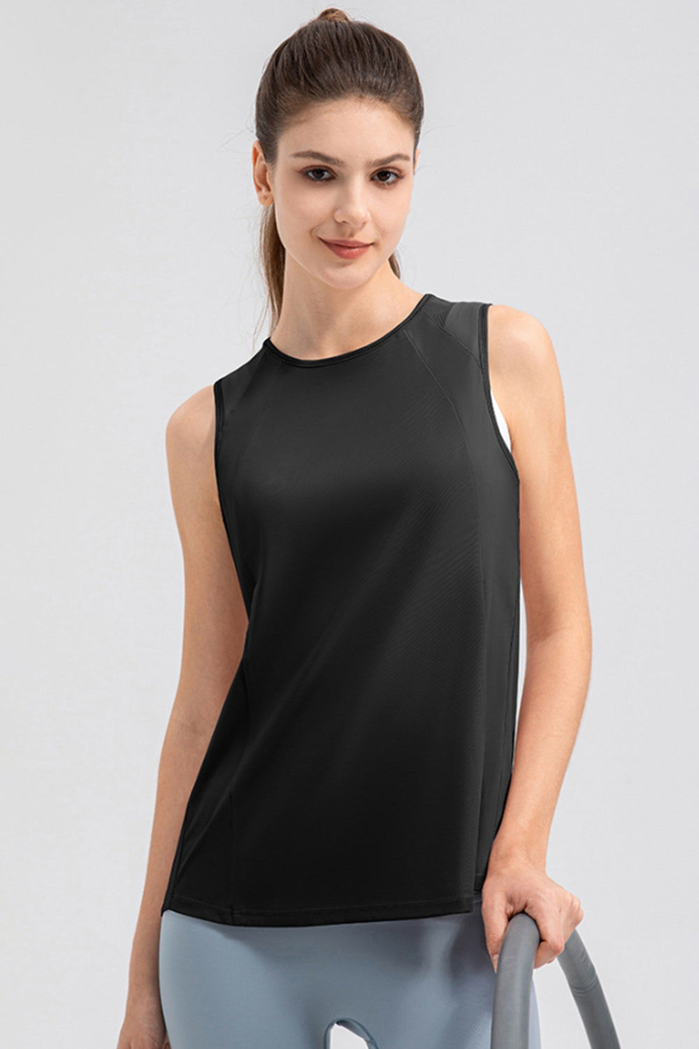 Round Neck Wide strap Active Tank - Ryzela