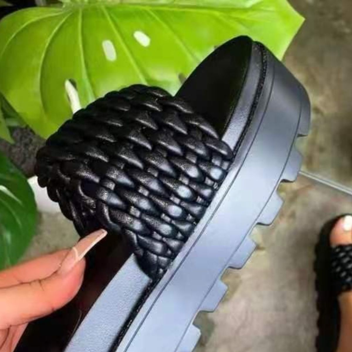 PU Leather Open Toe Platform Sandals - Ryzela