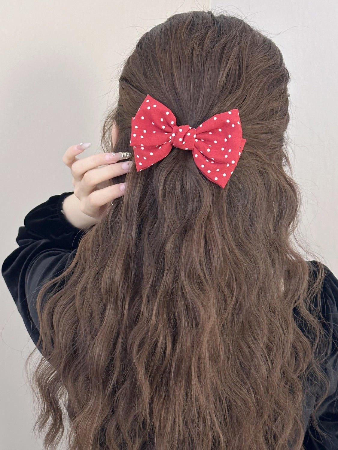 2-Piece Polka Dot Bow Hair Clip - Ryzela