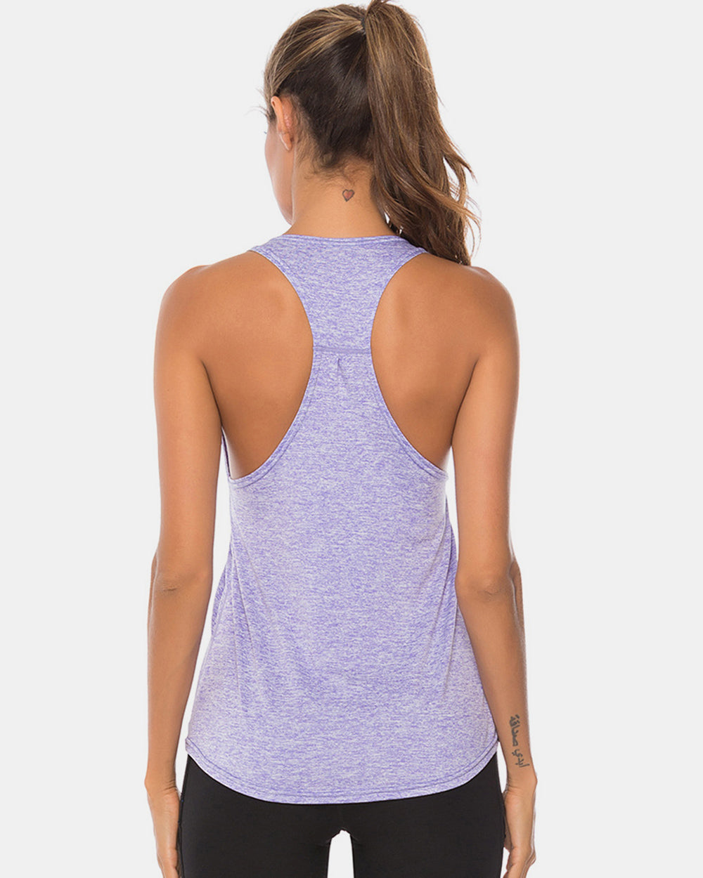 Full Size Scoop Neck Wide Strap Active Tank - Ryzela