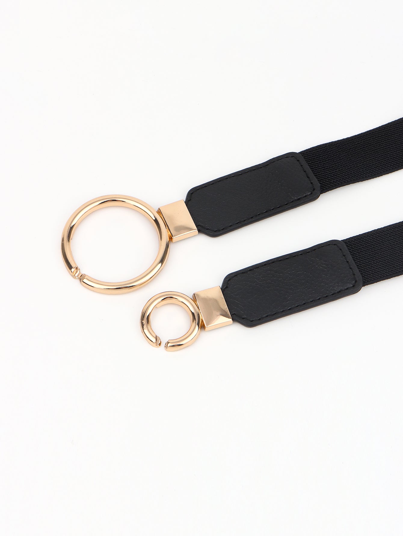 Double Ring Buckle Elastic PU Belt - Ryzela