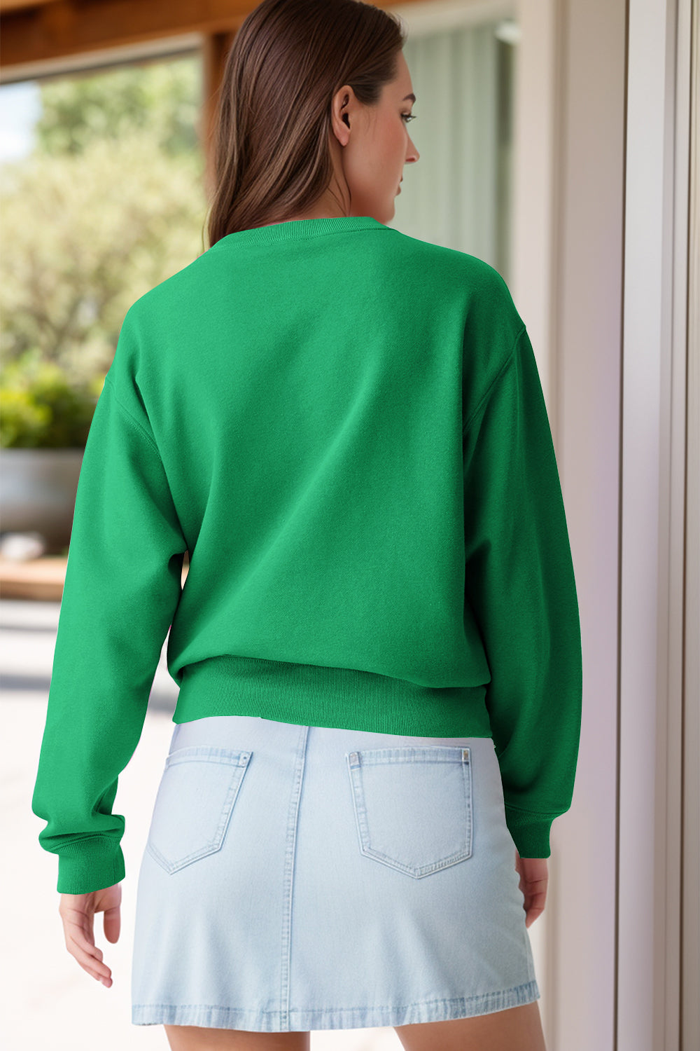 Round Neck Long Sleeve Sweatshirt - Ryzela