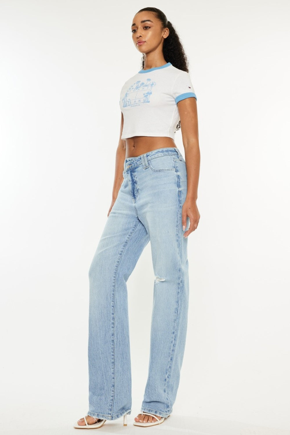 Kancan Distressed High Waist Straight Jeans - Ryzela