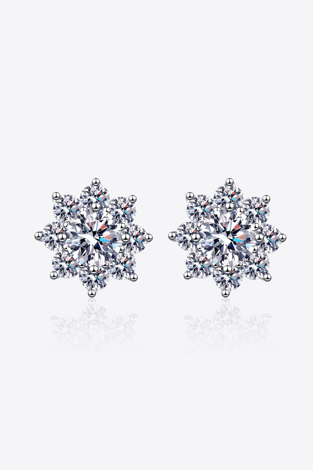 1 Carat Moissanite 925 Sterling Silver Flower Earrings - Ryzela